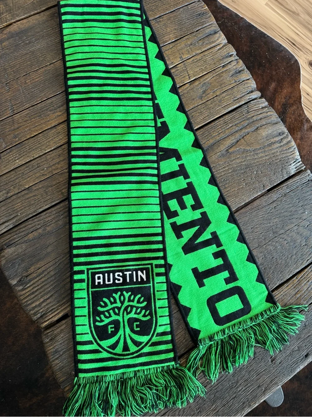 Austin FC Football Soccer Ruffneck Green & Black Scarf - Q2 Stadium